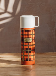 Revival Stainless Steel Flask Orange Plaid 500ml