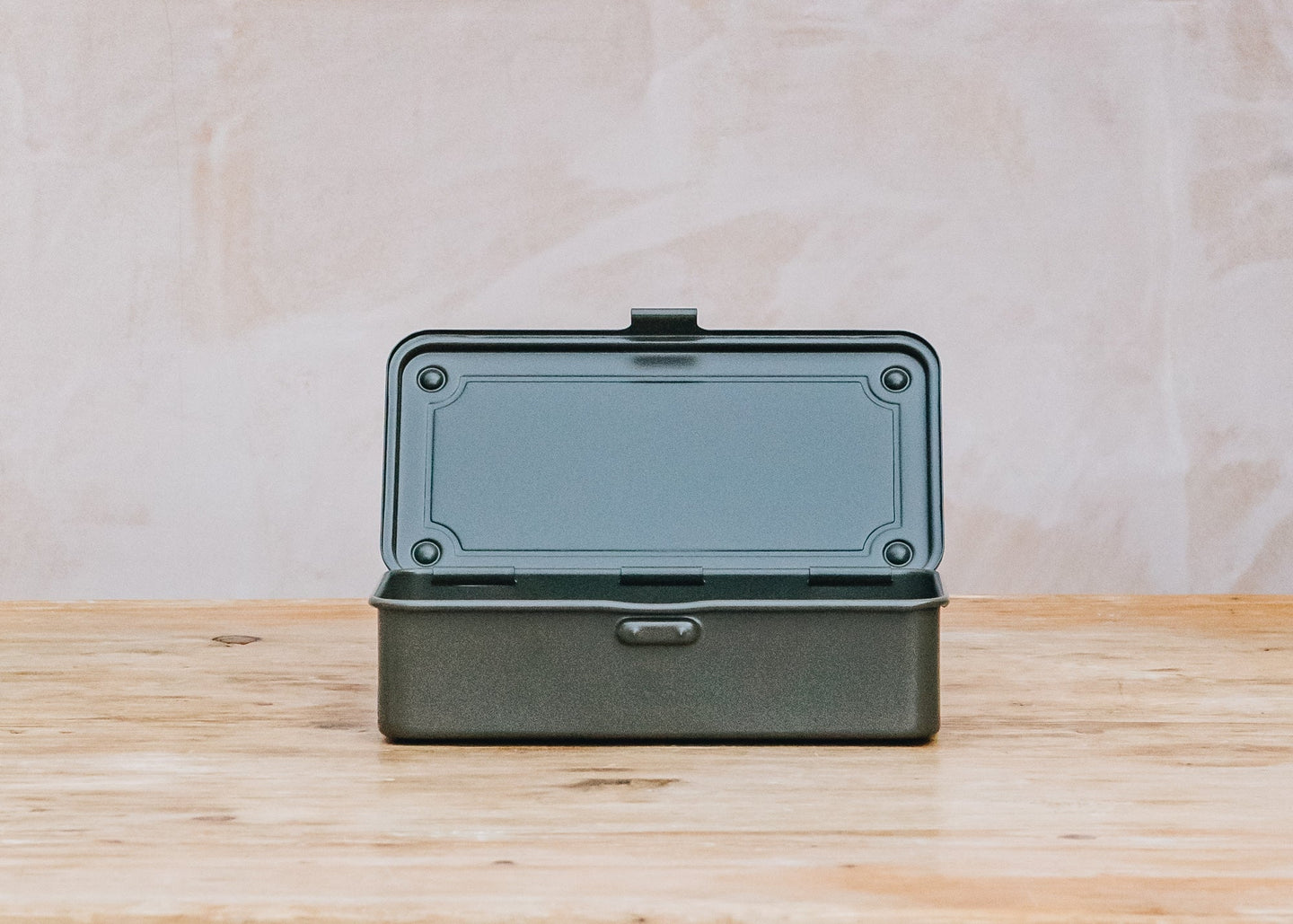 Trunk Shape Tool Box with Catch in Military Green