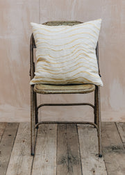 Fine Little Day Embroidered Våg Yellow Cushion