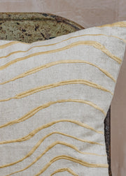 Fine Little Day Embroidered Våg Yellow Cushion