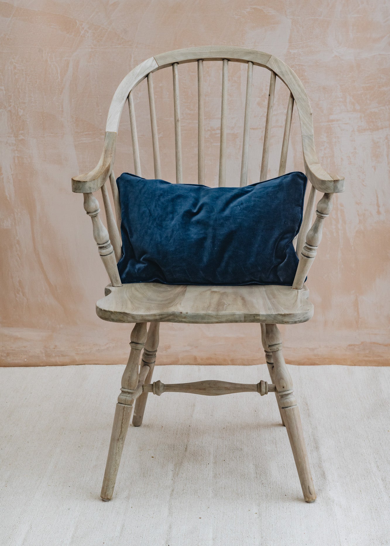 Long Navy Velvet Cushion