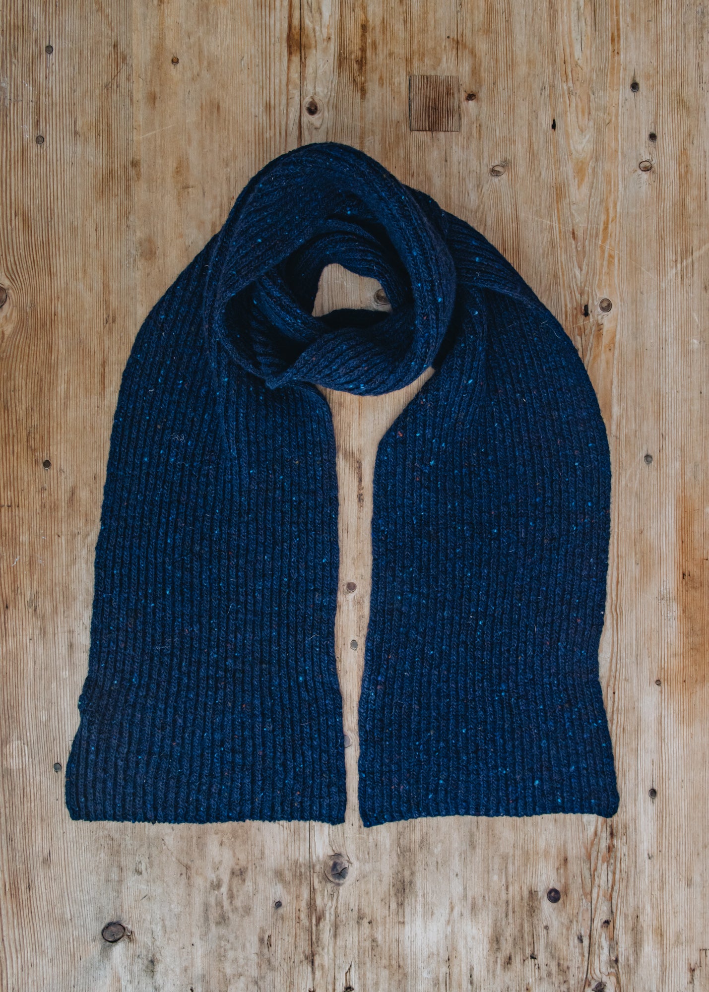 Donegal Wide Scarf in Navy