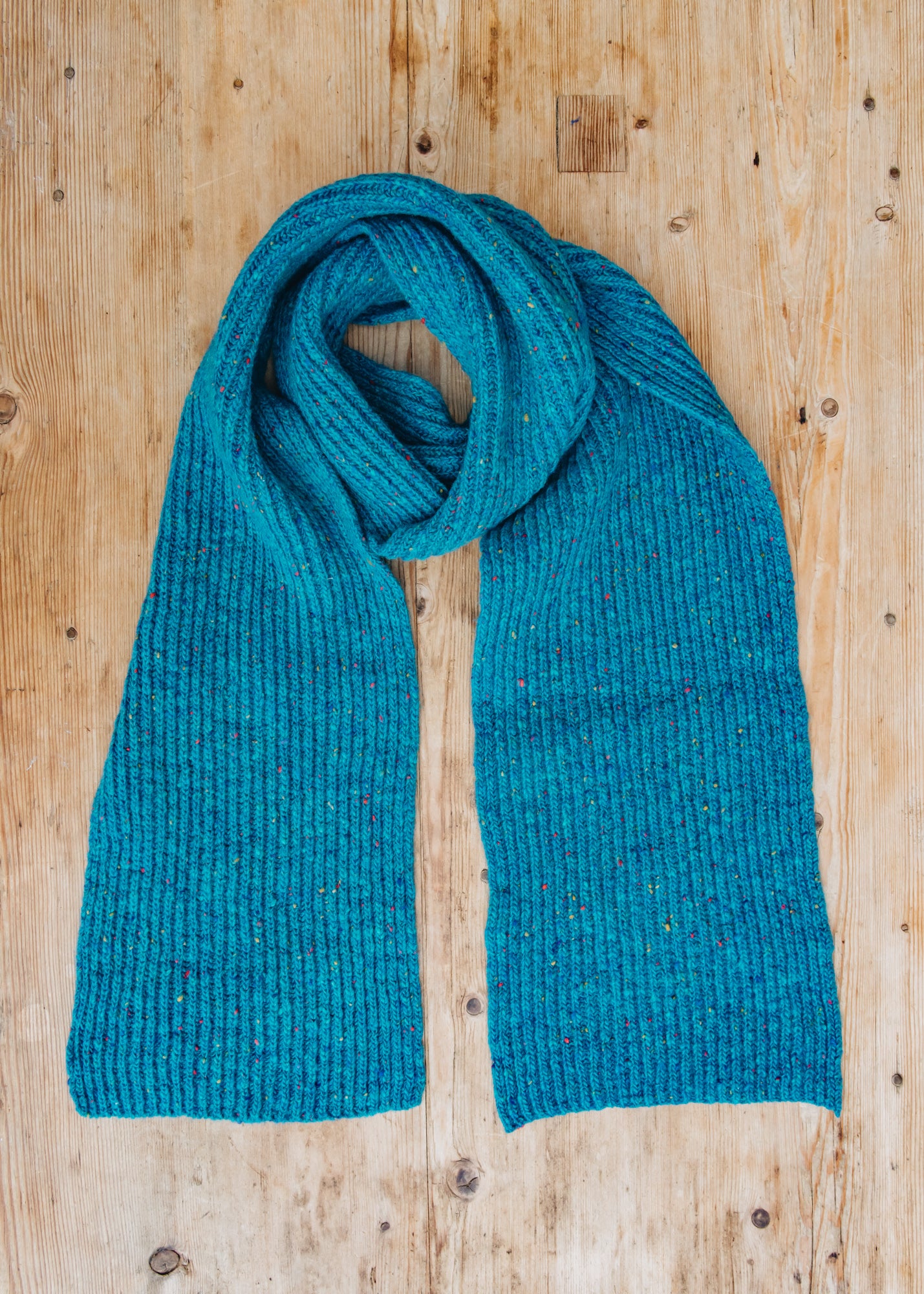 Donegal Wide Scarf in Turquoise