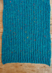 Donegal Wide Scarf in Turquoise