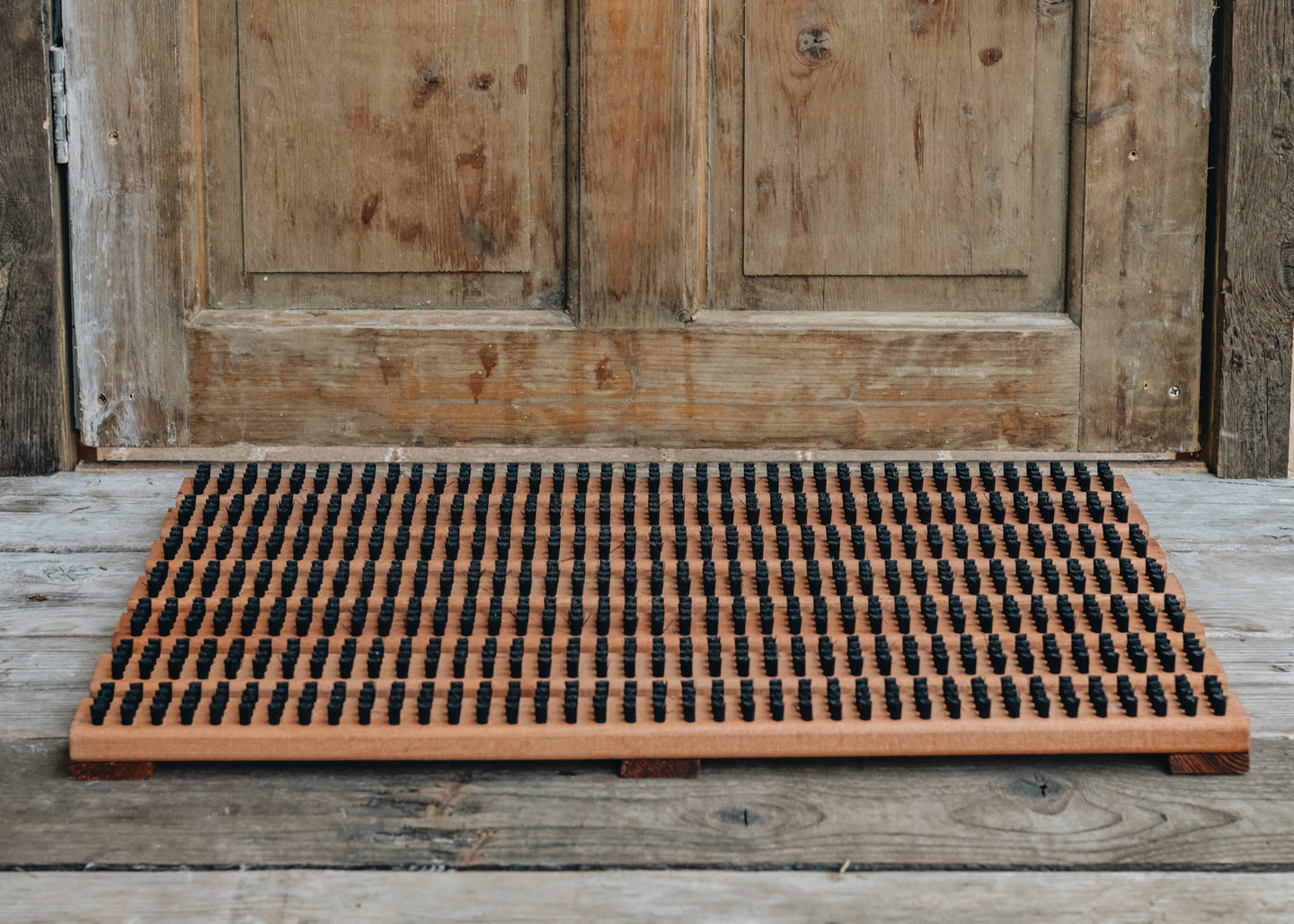 Iris Hantverk Wooden Outdoor Doormat with Nylon Bristles, 60x40cm, Natural by Iris Hantverk