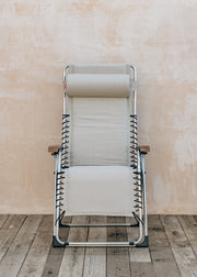 XXL Aluminium Movida Armchair in White and Beige