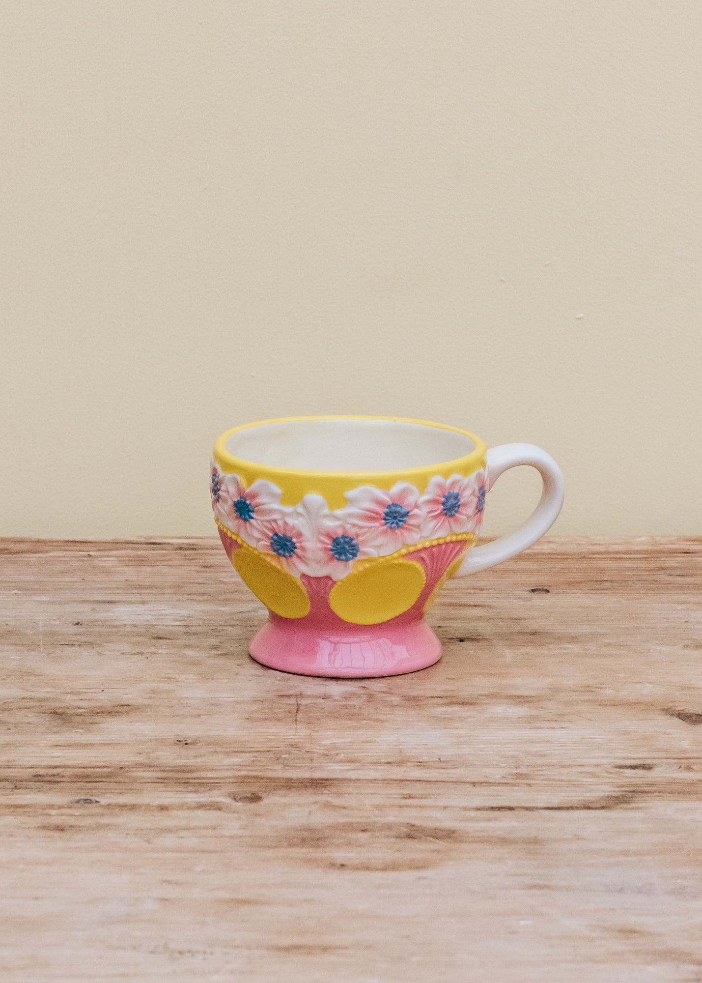 Yellow Flower Embossed Mug